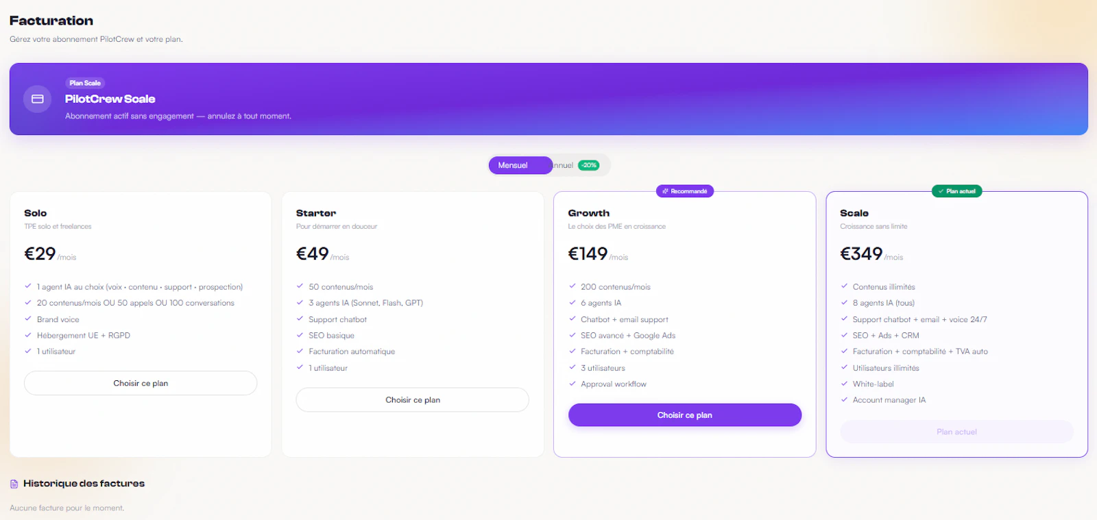 Agents IA autonomes pour PME — PilotCrew screenshot 11