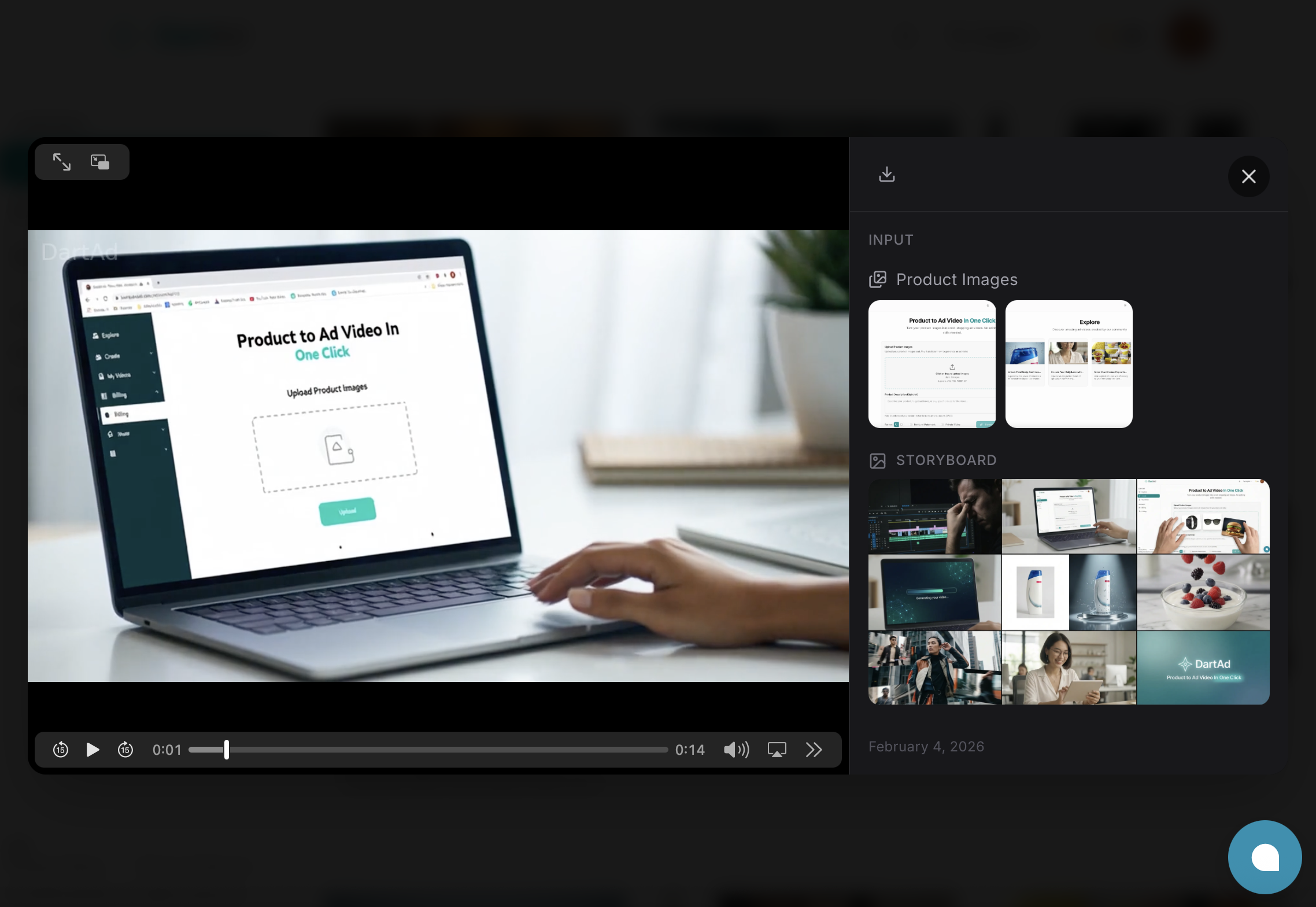 DartAd - Screenshot 2 showing product features and functionality
