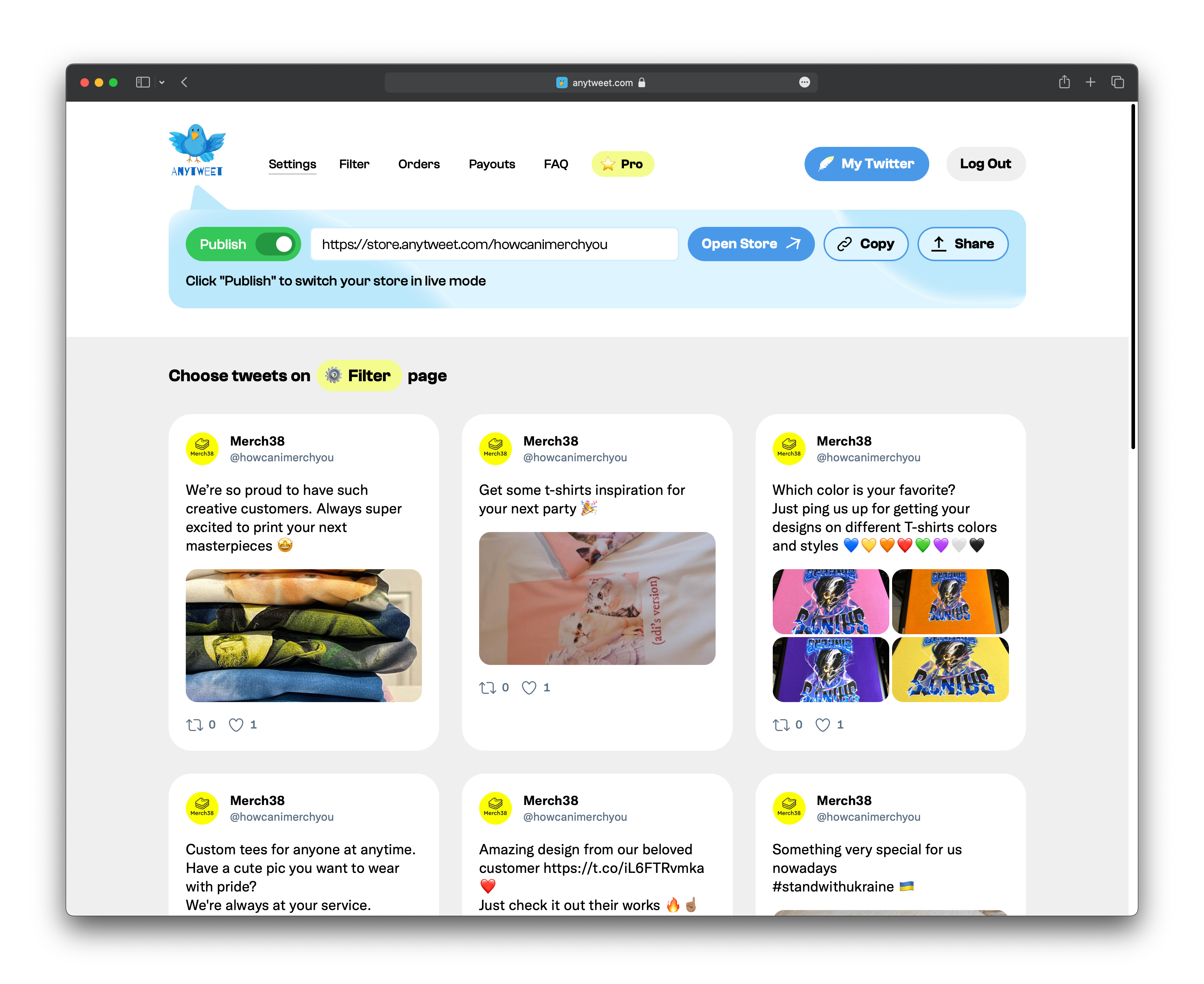 Anytweet - Crea tu tienda de botín desde tus tweets en unos pocos clics media 3