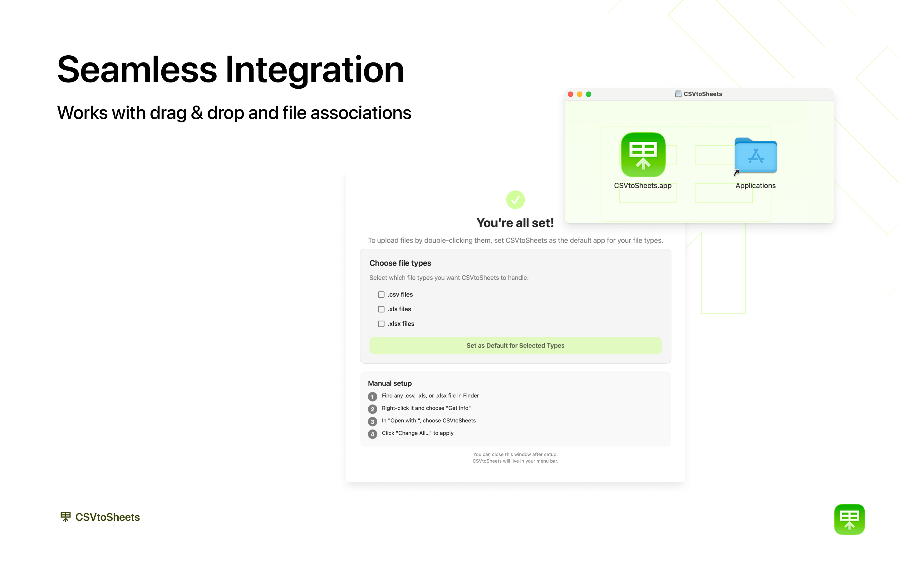 CSVtoSheets - Screenshot 2 showing product features and functionality
