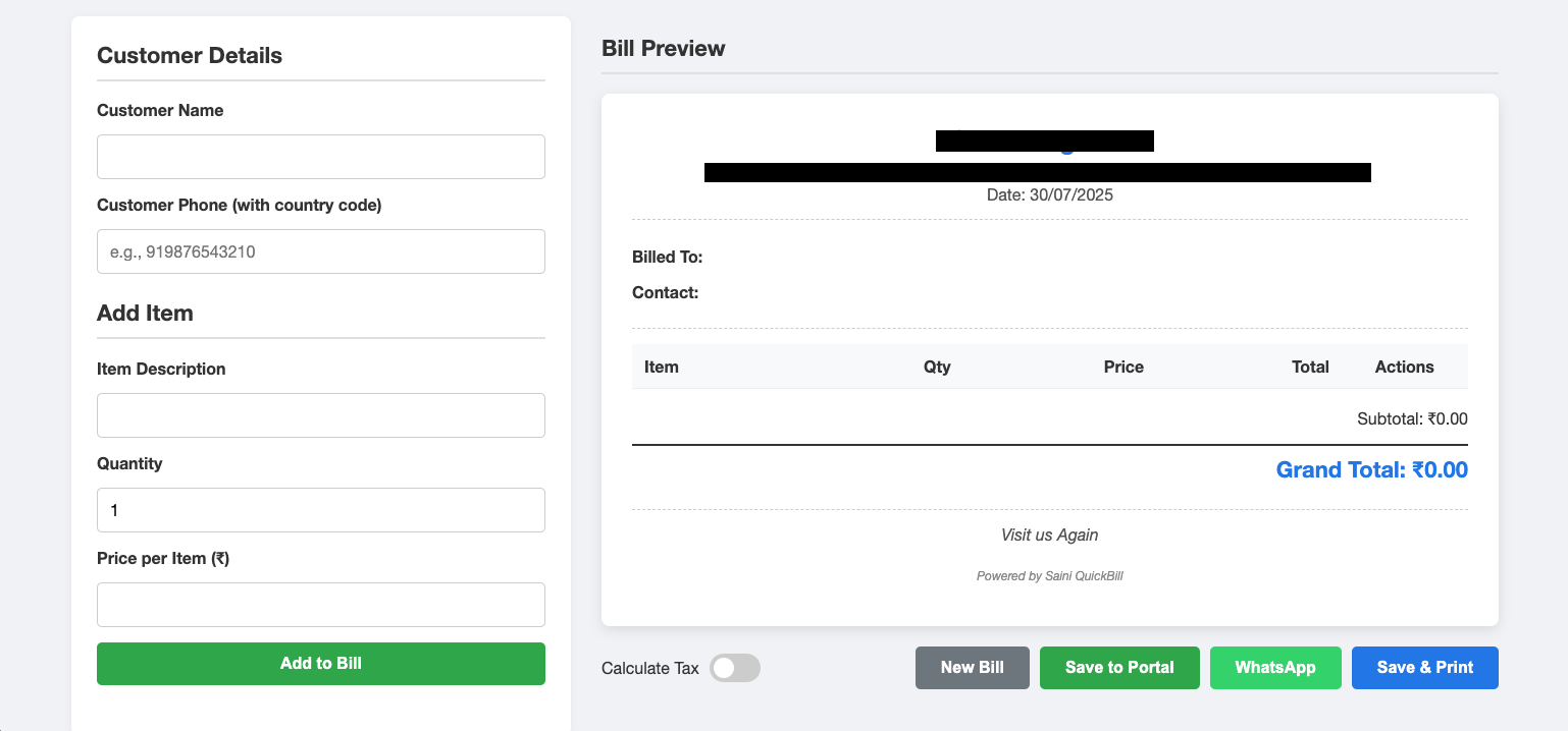 Saini QuickBill media 2