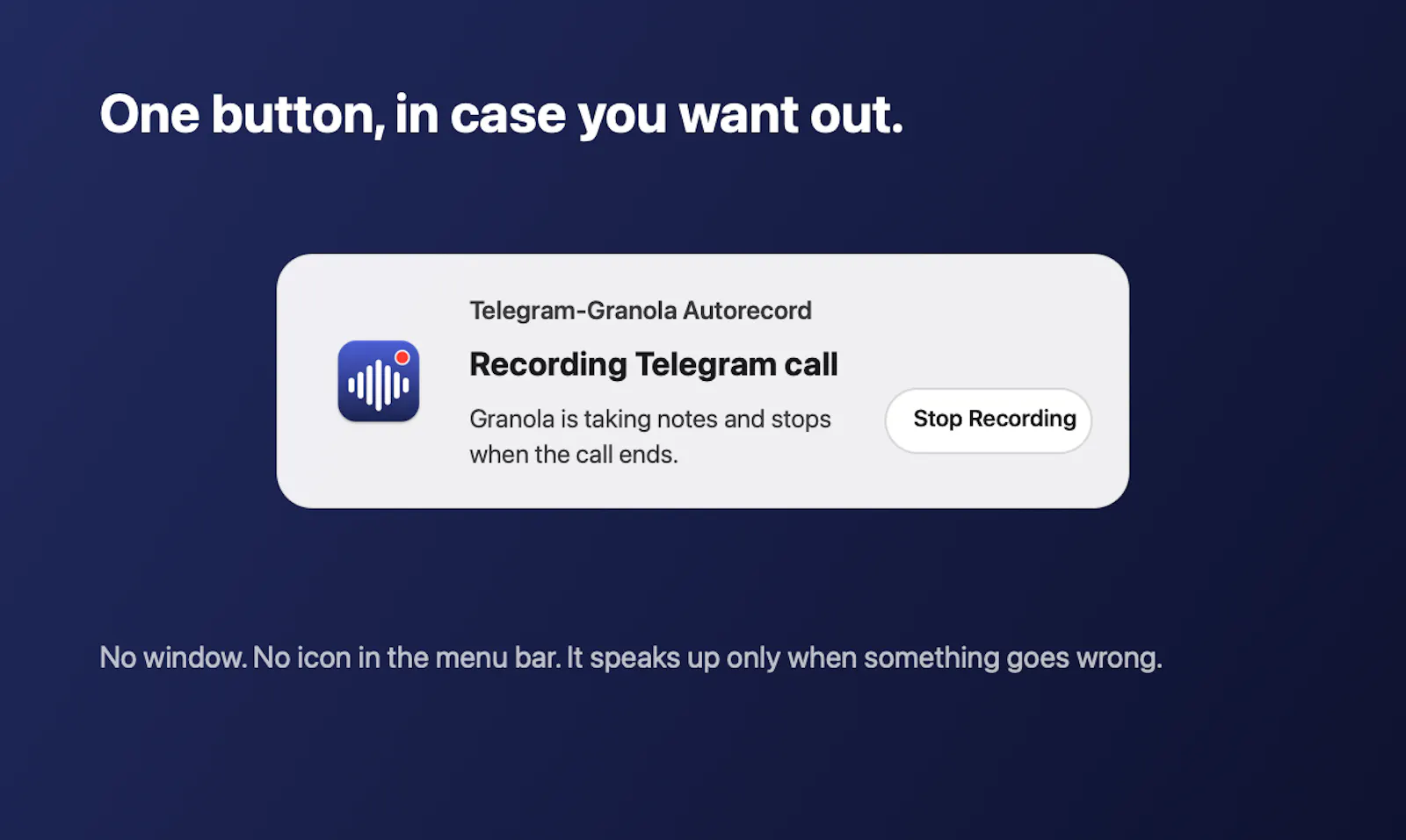 Telegram-Granola Autorecord screenshot 2