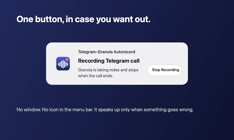 Telegram-Granola Autorecord screenshot 2
