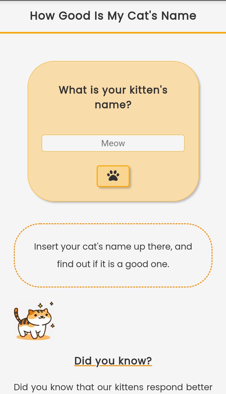 How Good Is My Cat's Name gallery image