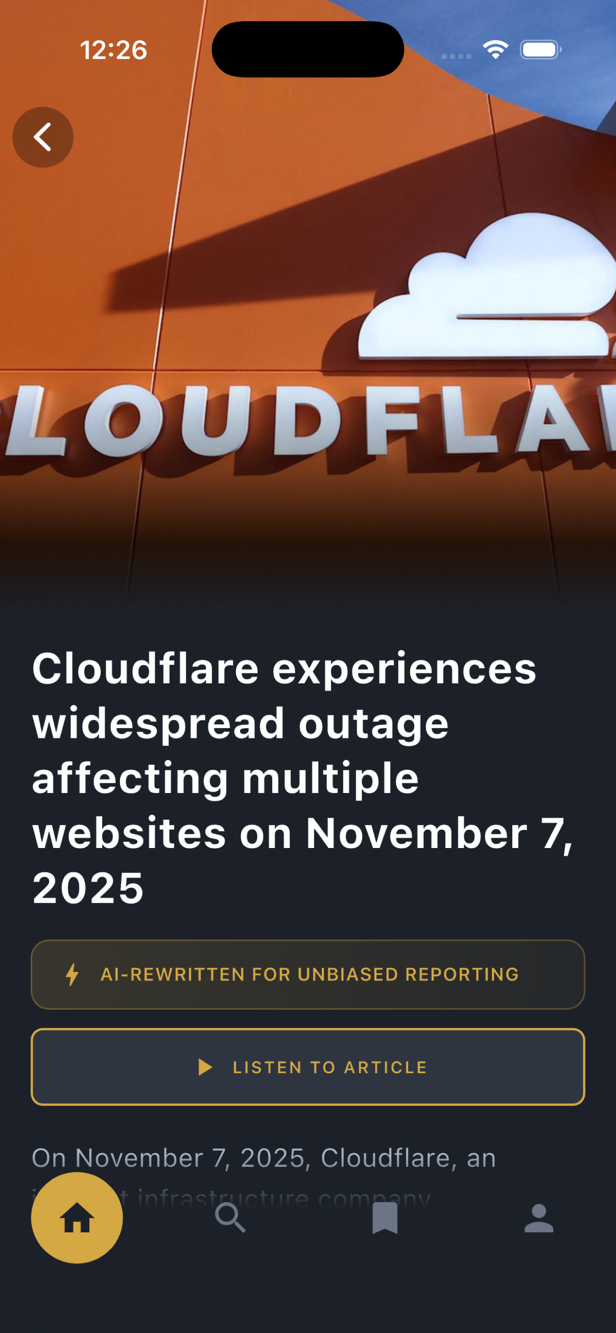 AI Driven BLTN News App Live - Screenshot 3 showing product features and functionality