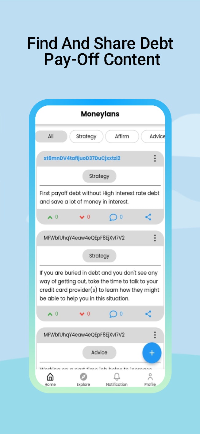 Moneylans: app di pagamento del debito sociale media 2