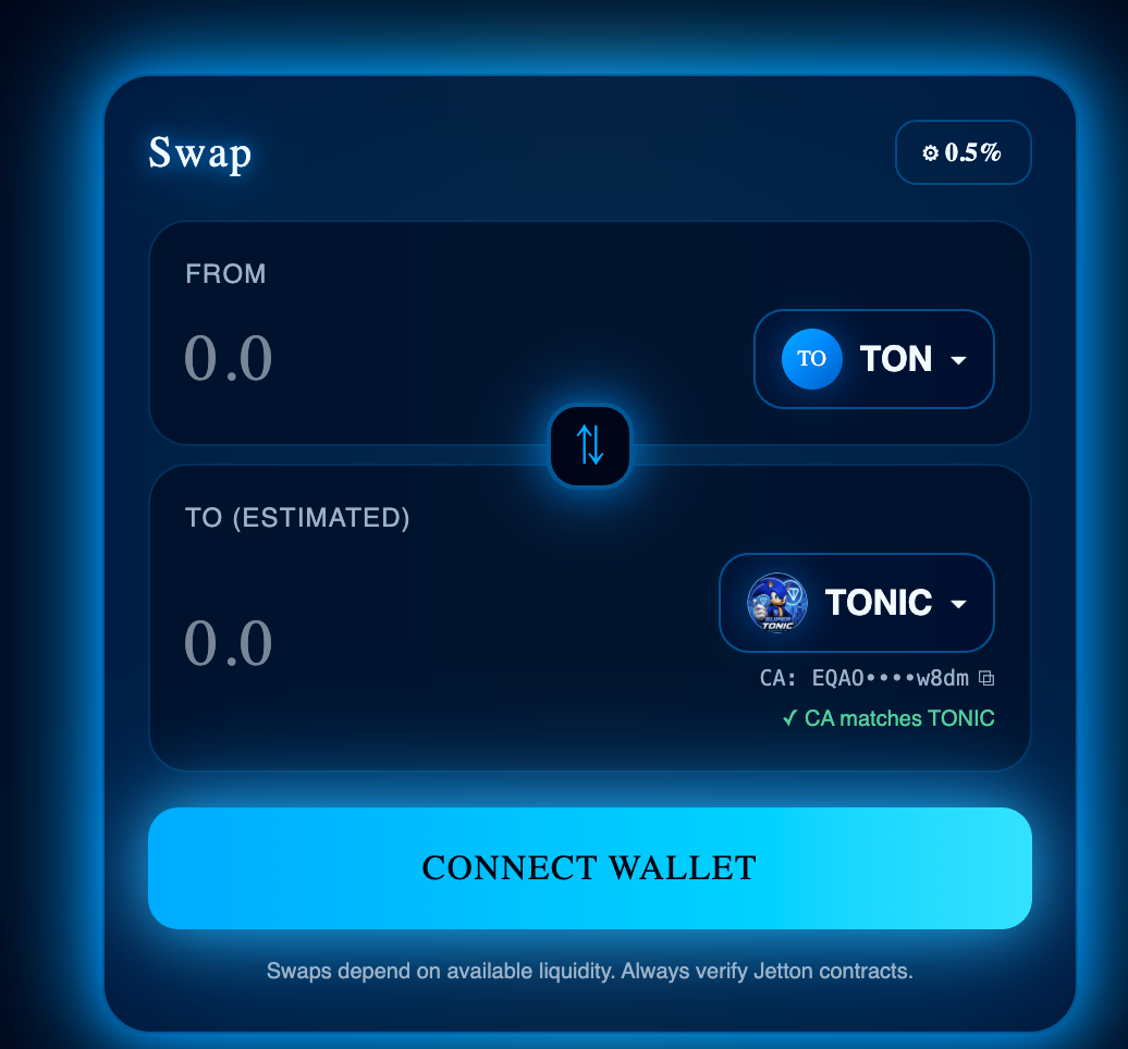 TONIC Swap — The Fastest Swap on TON gallery image