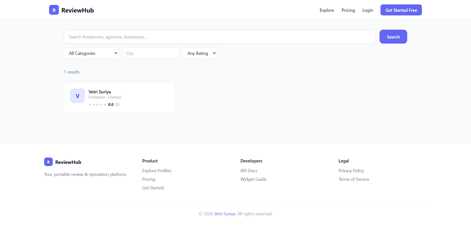 ReviewHub — Portable Reputation Platform gallery image