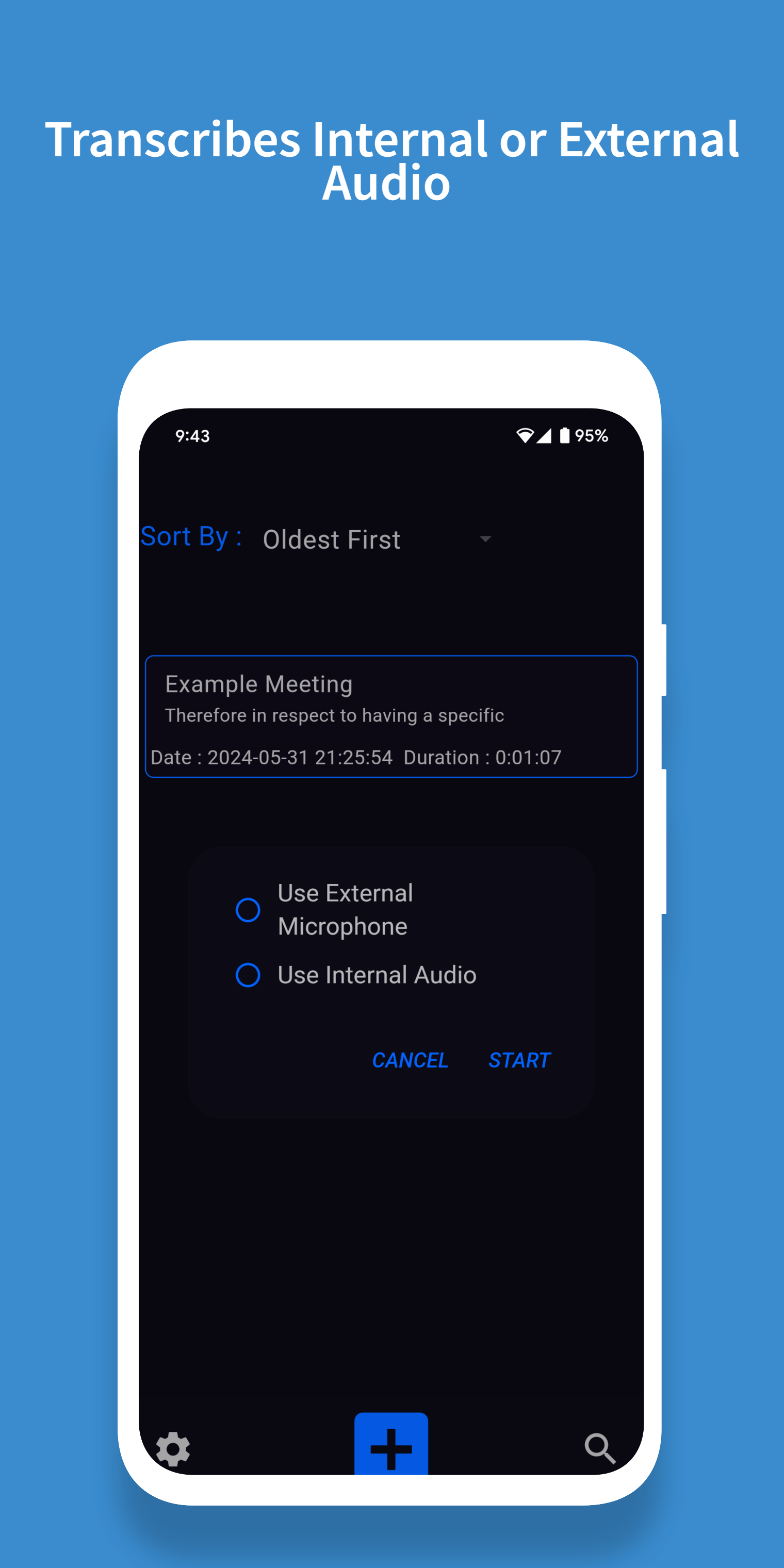 ट्रांसक्राइबर - स्थानीय रूप से Android पर आंतरिक और बाहरी ऑडियो को ट्रांसक्रिप्ट करता है। मीडिया 1