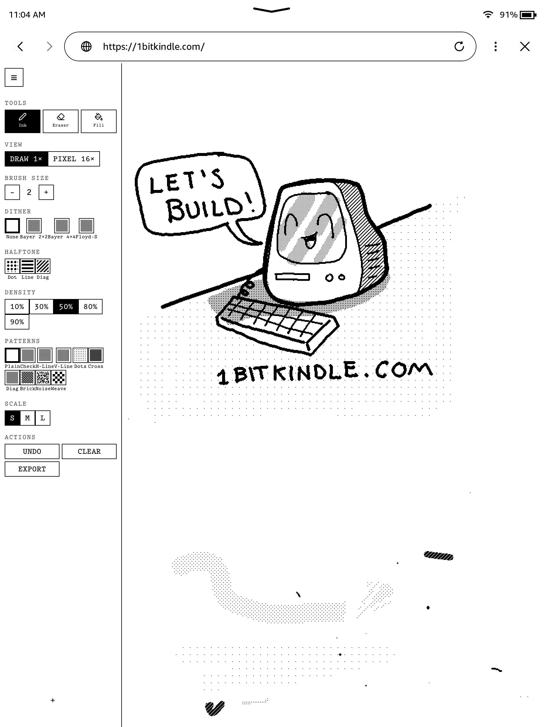A tiny drawing studio for your Kindle. - Screenshot 2 showing product features and functionality