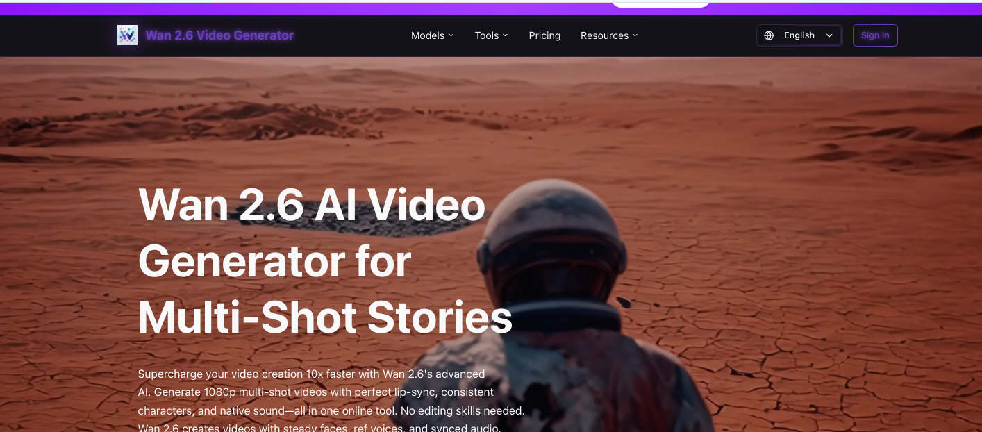 Wan 2.6 AI Video Generator gallery image