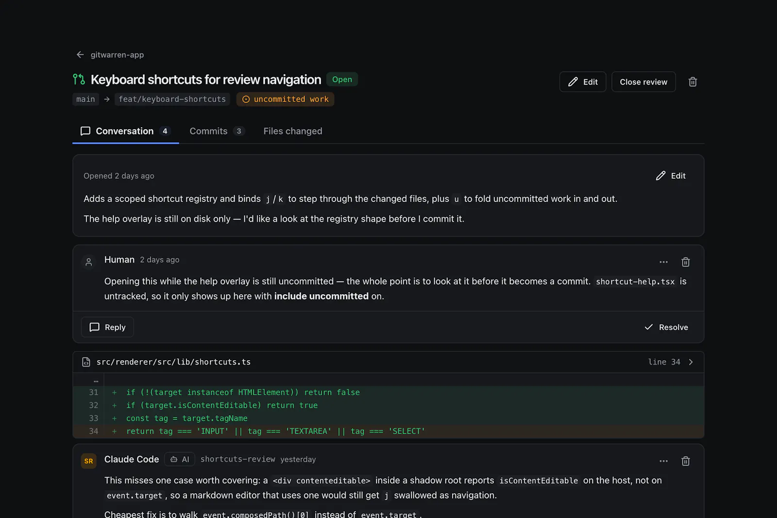 GitWarren screenshot 3