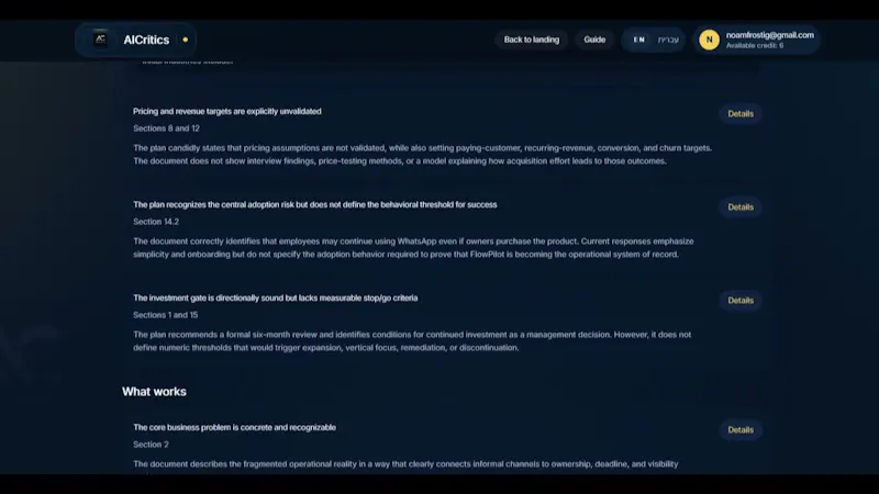 AICritics screenshot 1 (video preview)