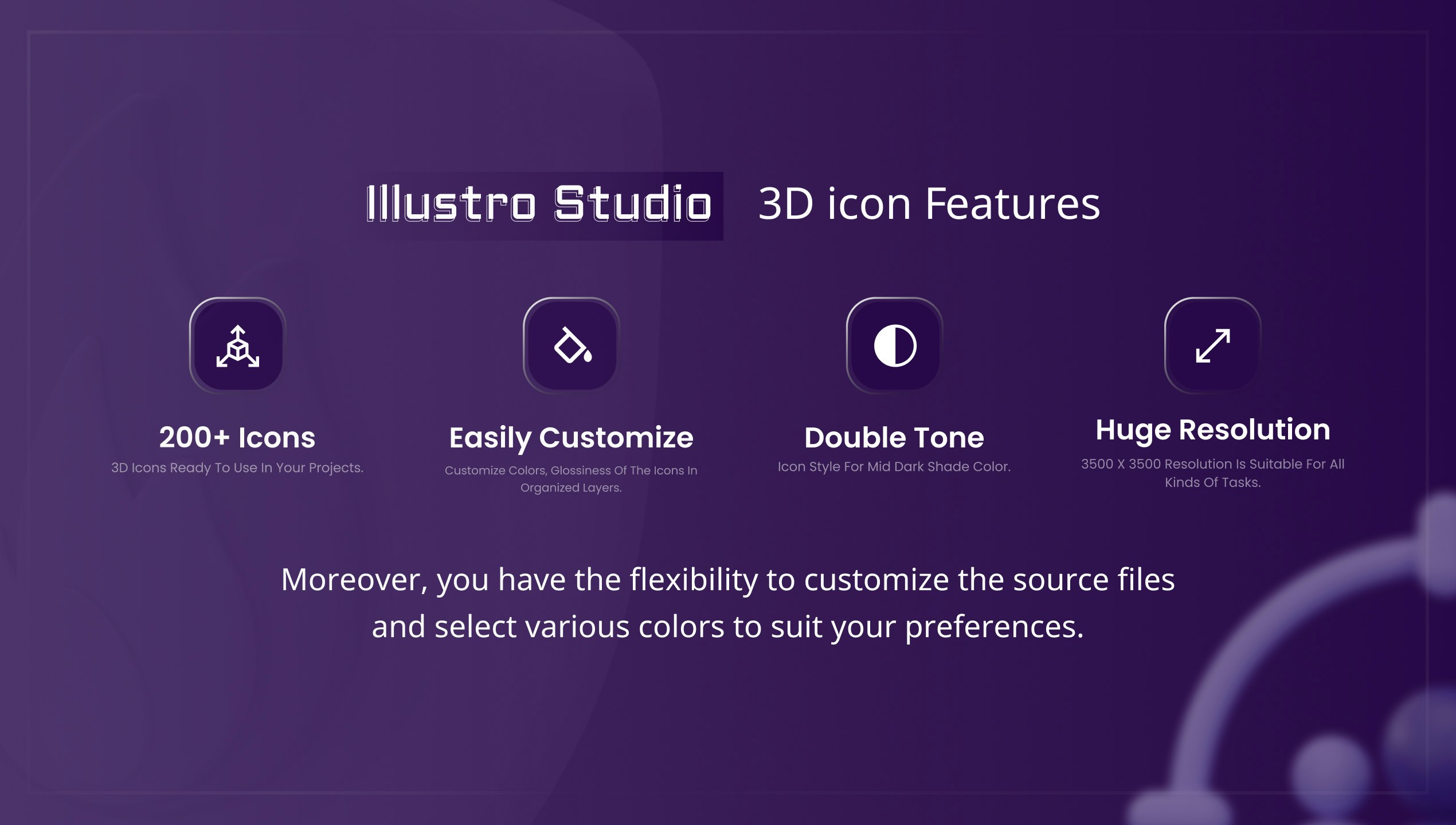 Illustro Studio - 200 프리미엄 3D 아이콘, 소스 및 사용 준비 파일 미디어 2