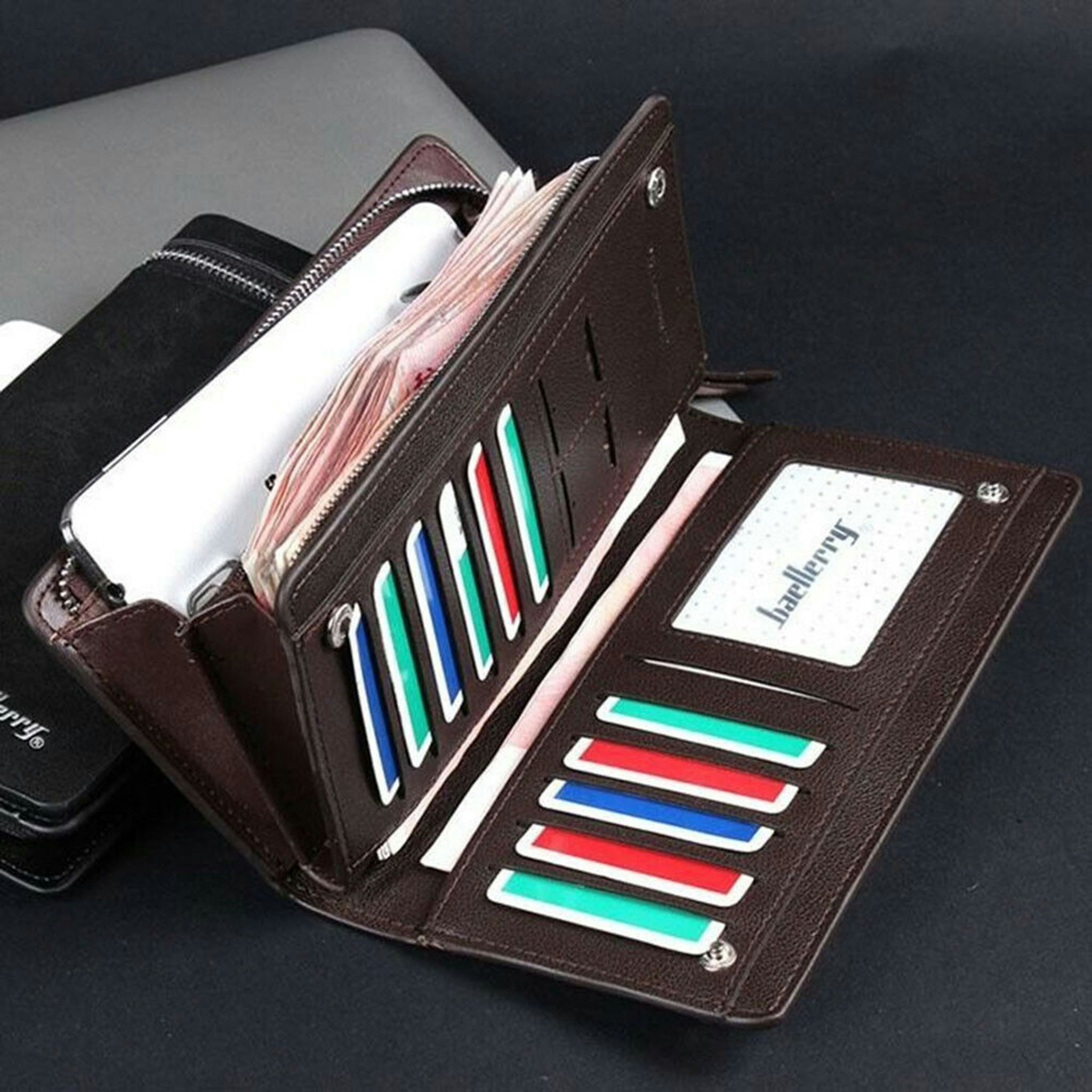 Mens Long Wallet With Zipper 				 				 media 2