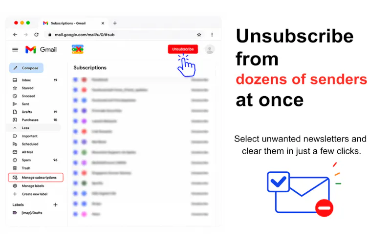 Bulk Unsubscriber for Gmail screenshot 2