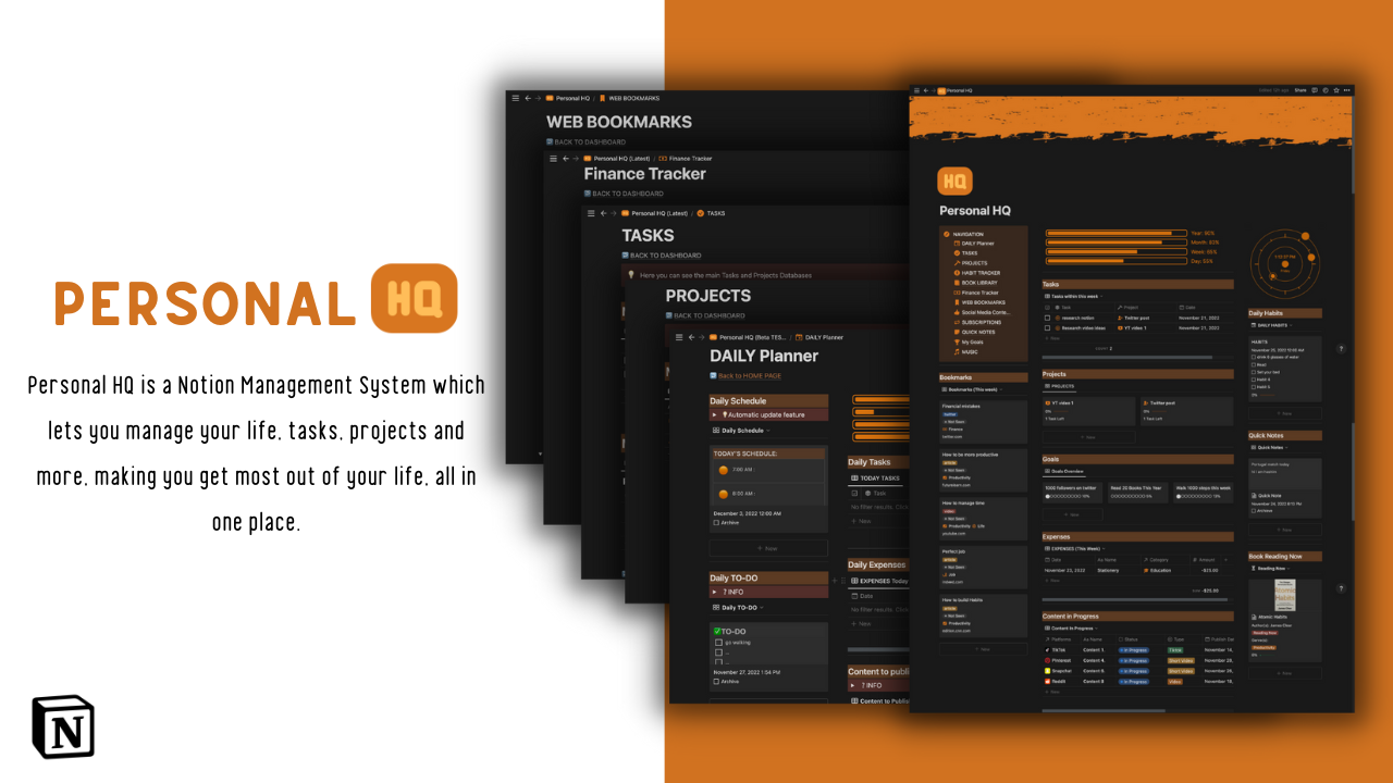 Kişisel HQ - Notion Life Dashboard medya 3