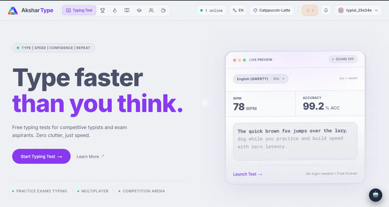 AksharType Typing Test gallery image