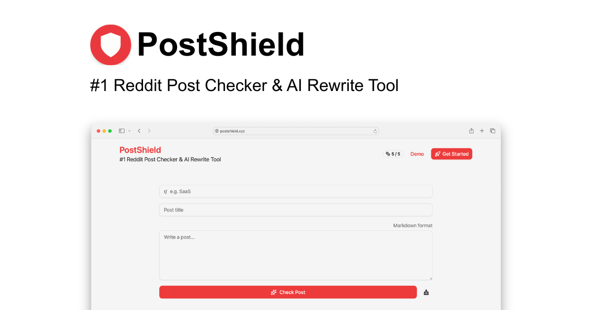 PostShield - Main product screenshot demonstrating key features and user interface