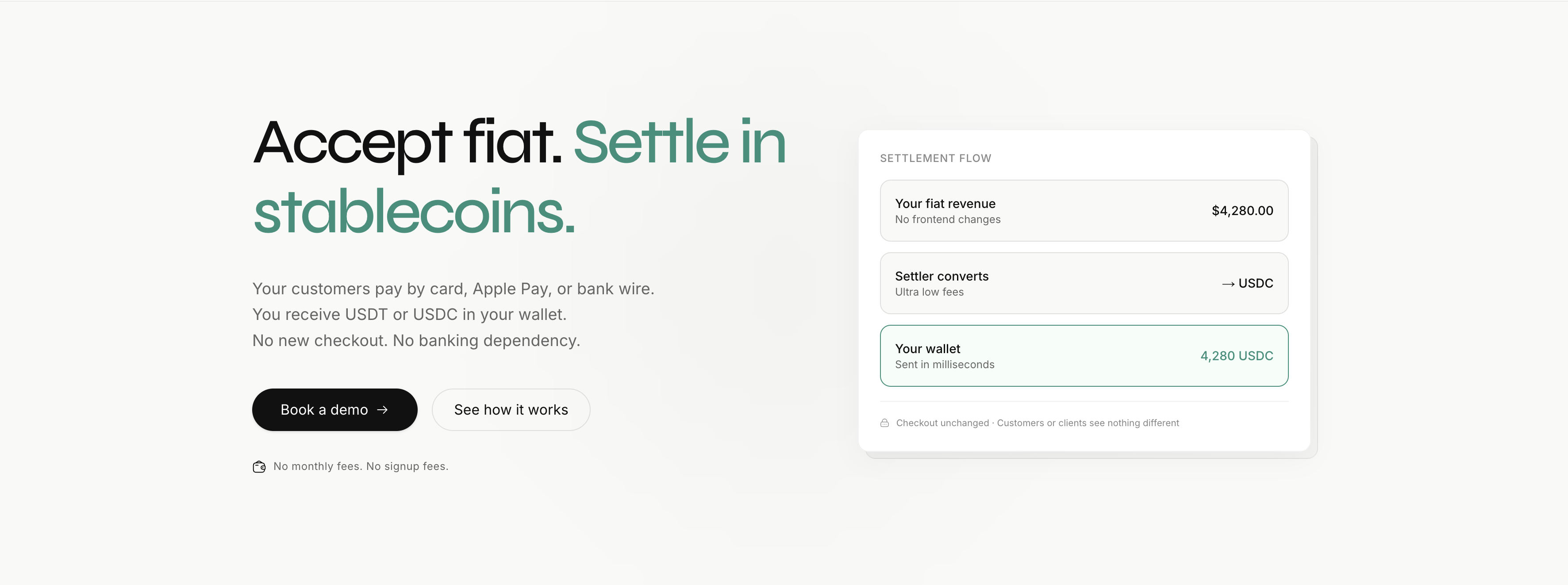 Settler — Accept fiat. Settle in USDT. gallery image