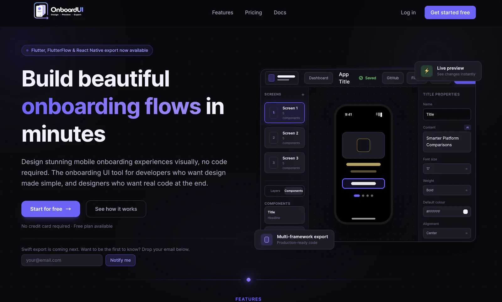 OnboardUI screenshot 2