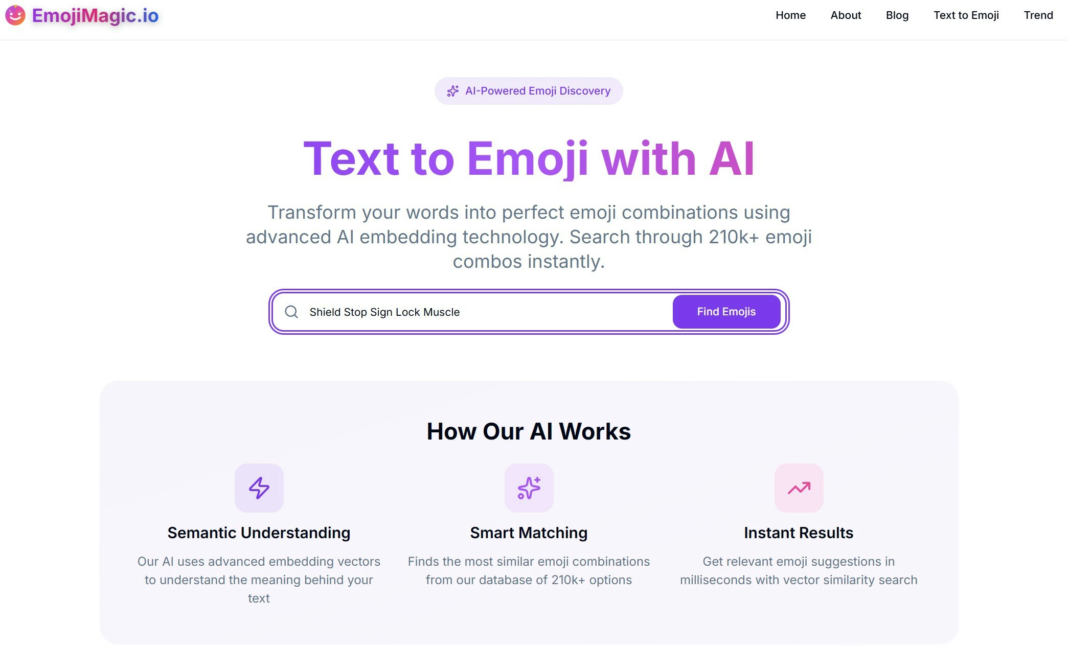 EmojiMagic.io - Screenshot 2 showing product features and functionality