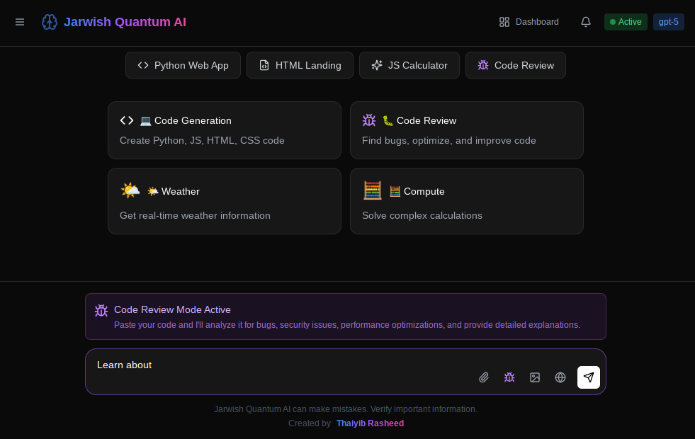 Jarwish AI Quantum Enterprise - Screenshot 2 showing product features and functionality