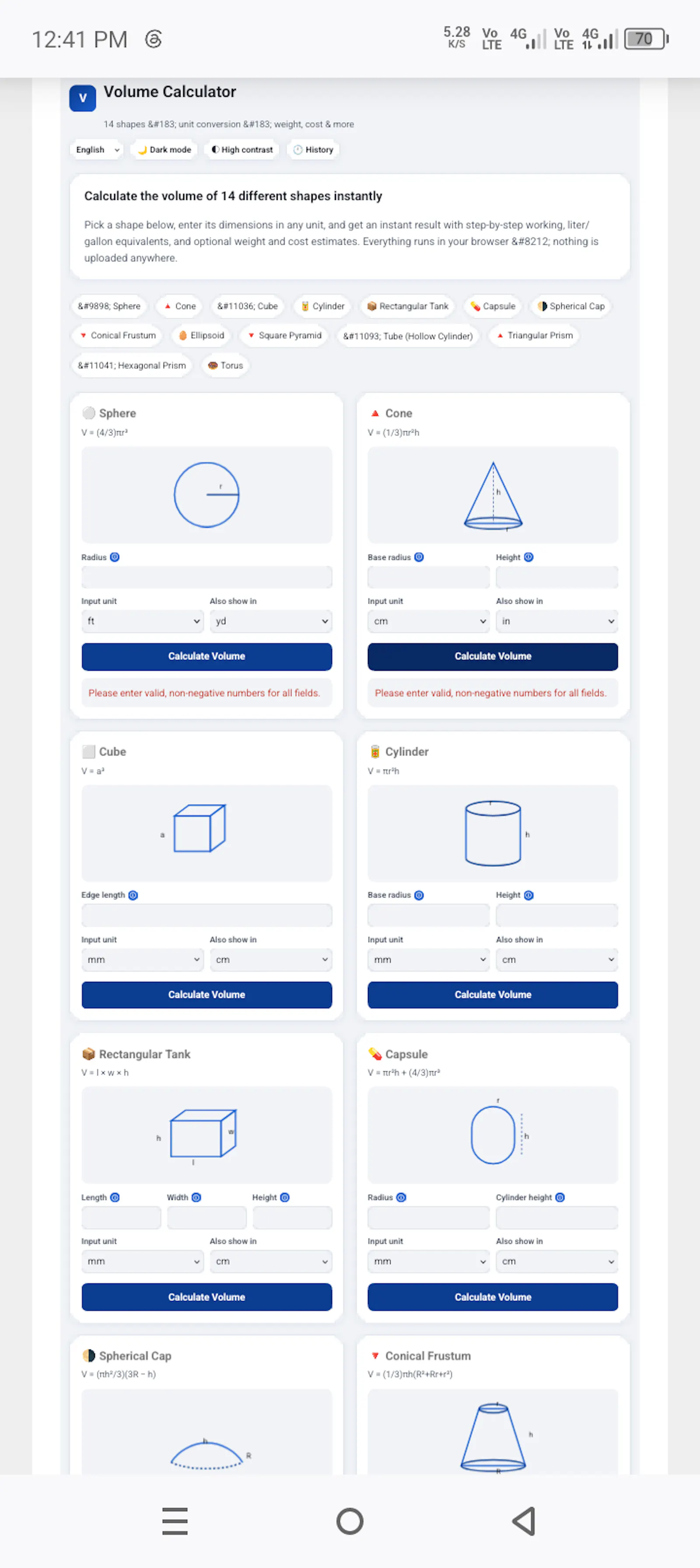 Advance Volume Calculator screenshot 1