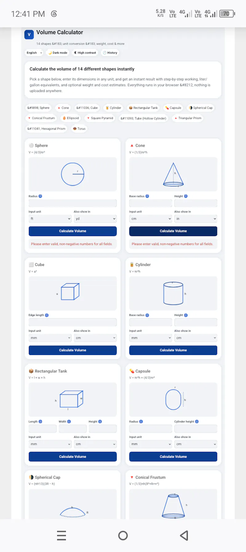 Advance Volume Calculator screenshot 1