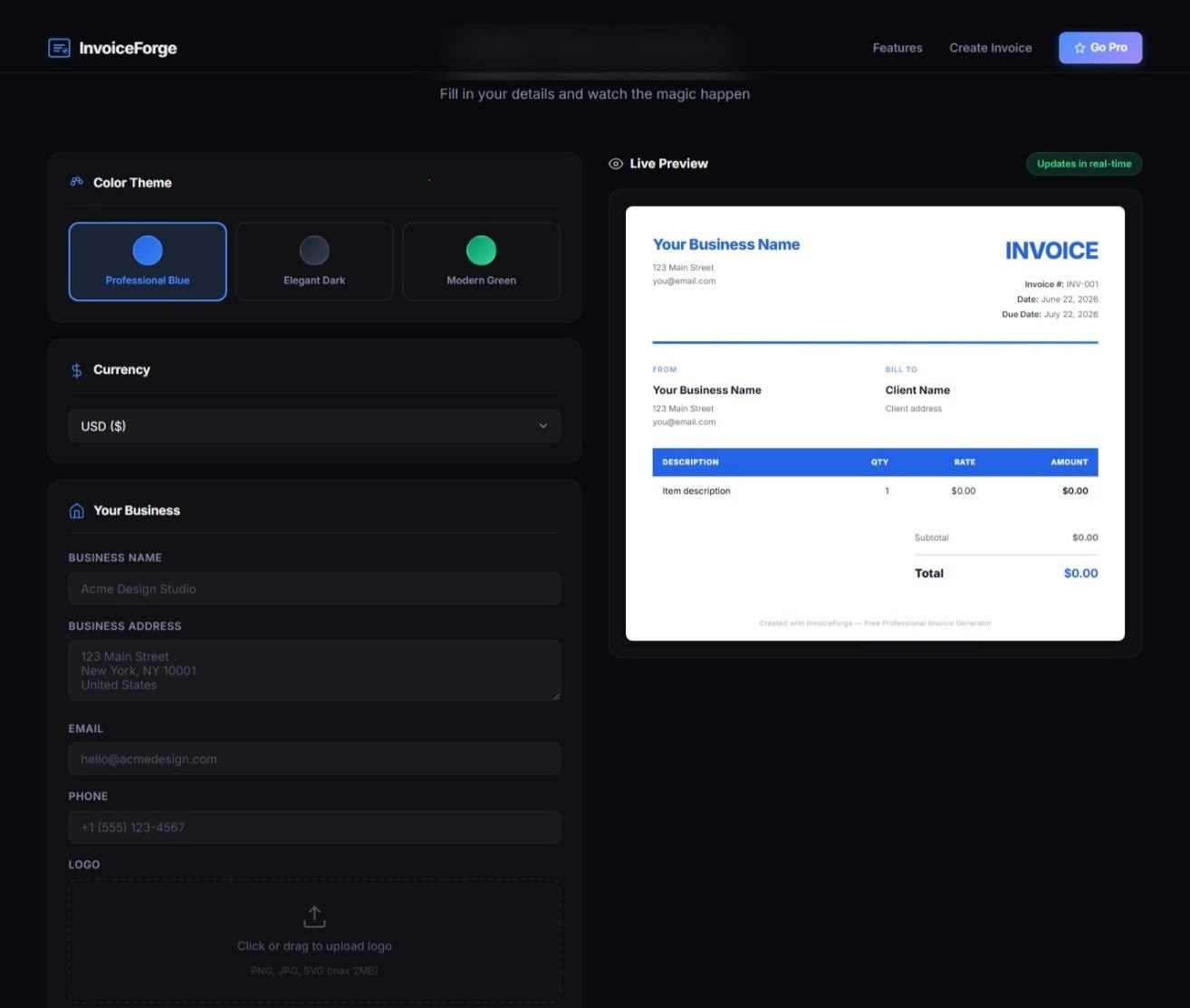 InvoiceForge gallery image