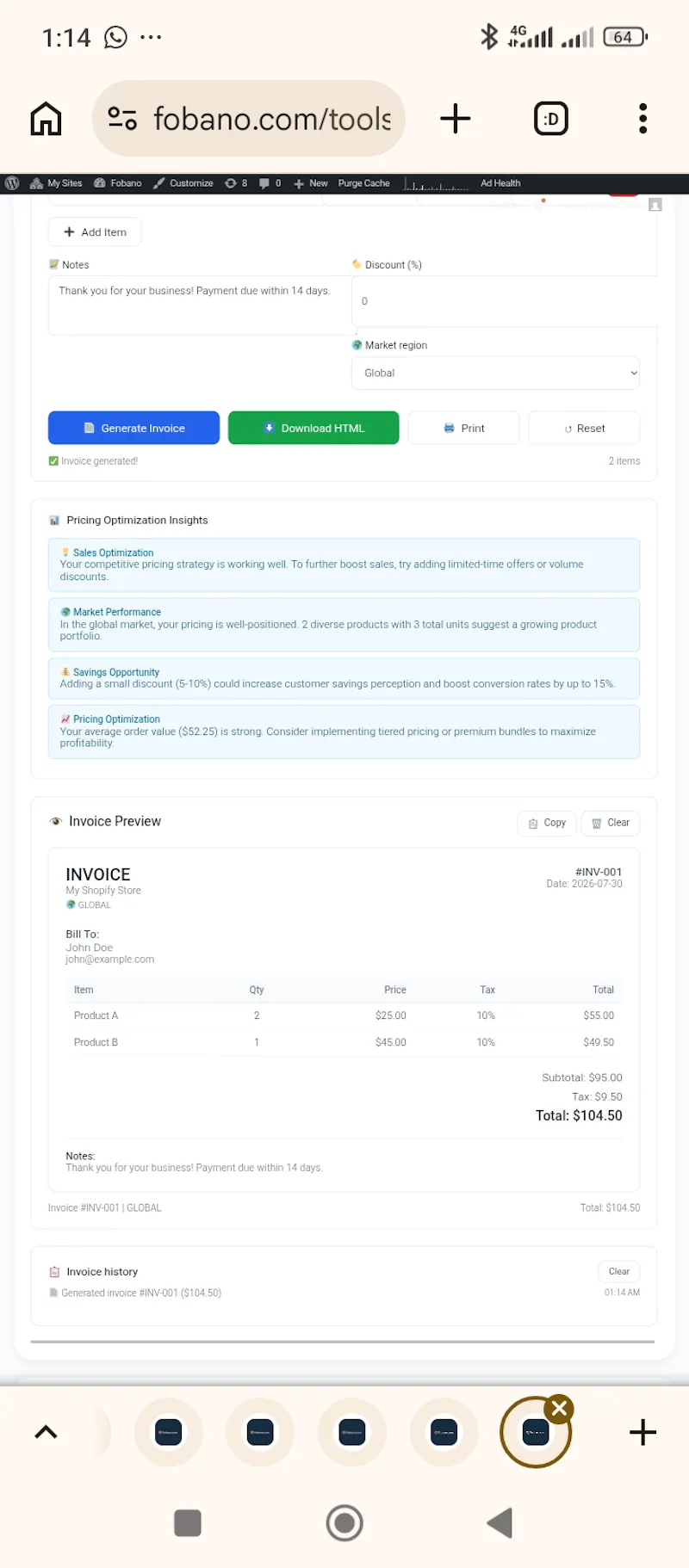 Premium Invoice Generator for Shopify screenshot 3
