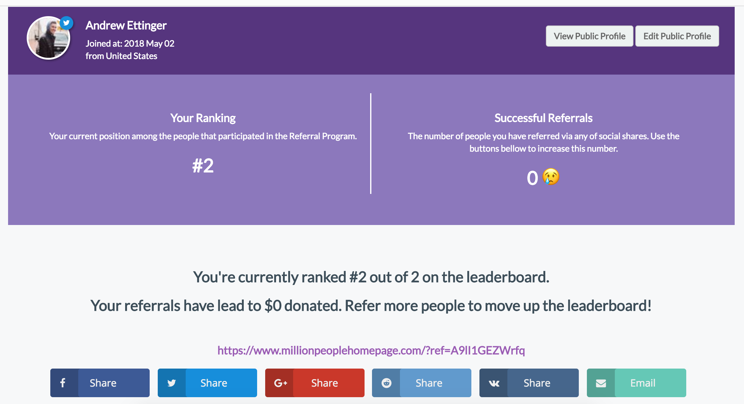 Million People Homepage gallery image