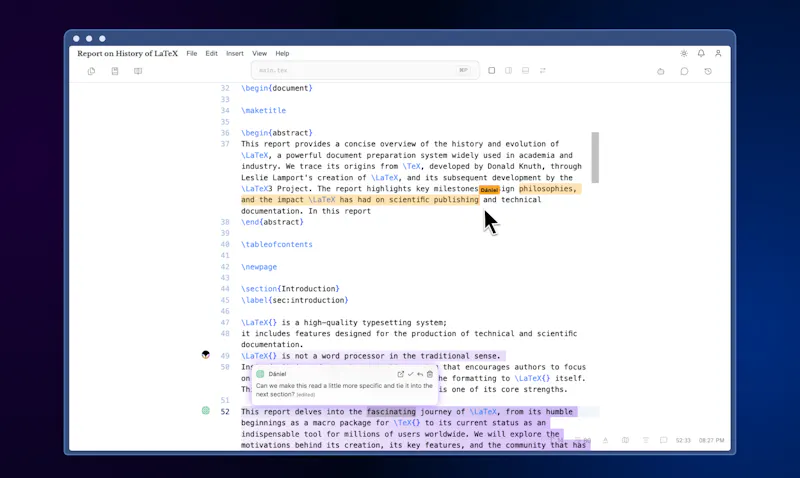 TeXposit screenshot 2
