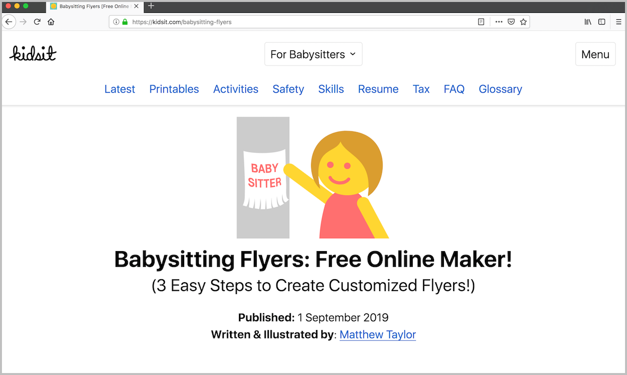 Babysitting Flyer Generator by Kidsit gallery image