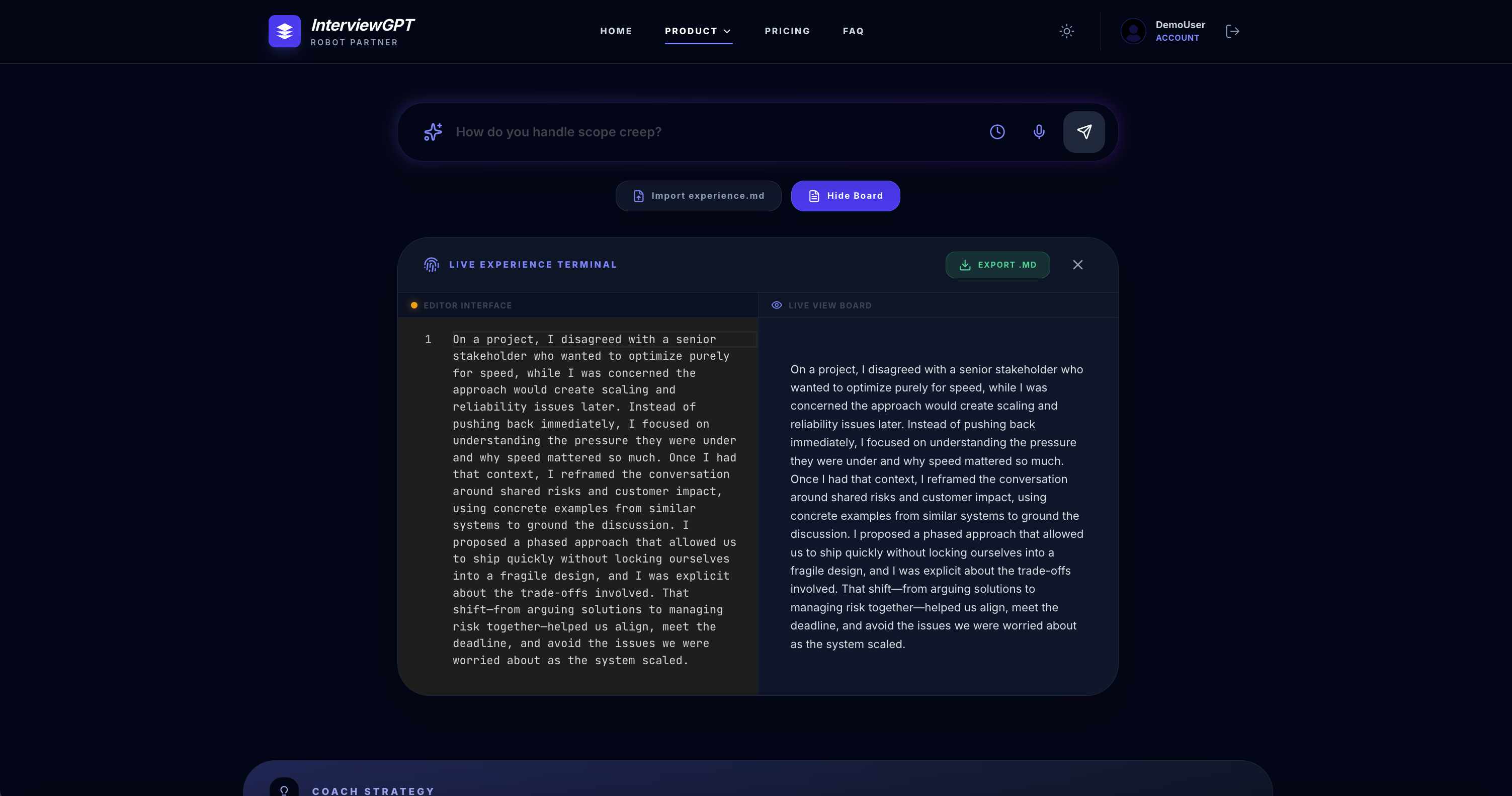 InterviewGPT - Screenshot 3 showing product features and functionality