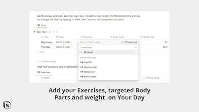 Notion Fitness Tracker Template gallery image