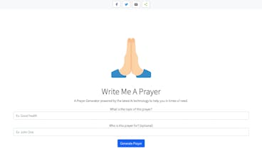 Write Me A Prayer - AI Prayer Generator gallery image