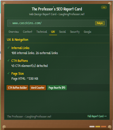 The Professor's Web Design Report Card gallery image