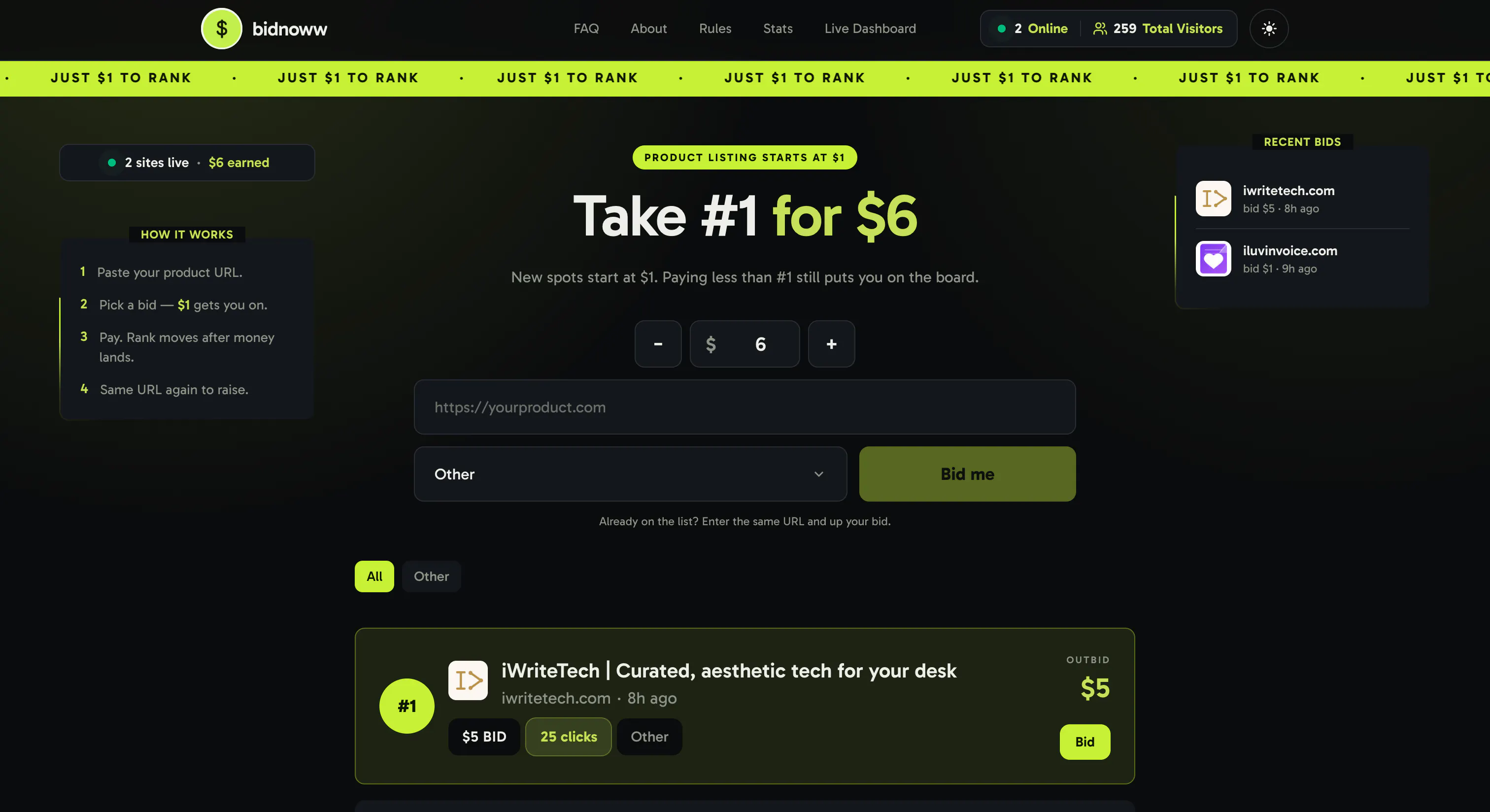 Bidnoww — The Leaderboard for Startups gallery image