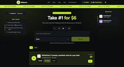 Bidnoww β The Leaderboard for Startups gallery image