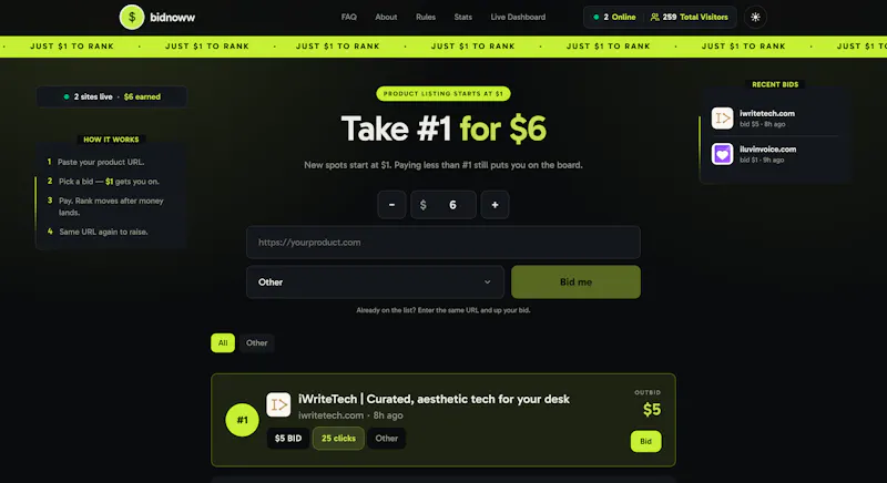 Bidnoww — The Leaderboard for Startups screenshot 2