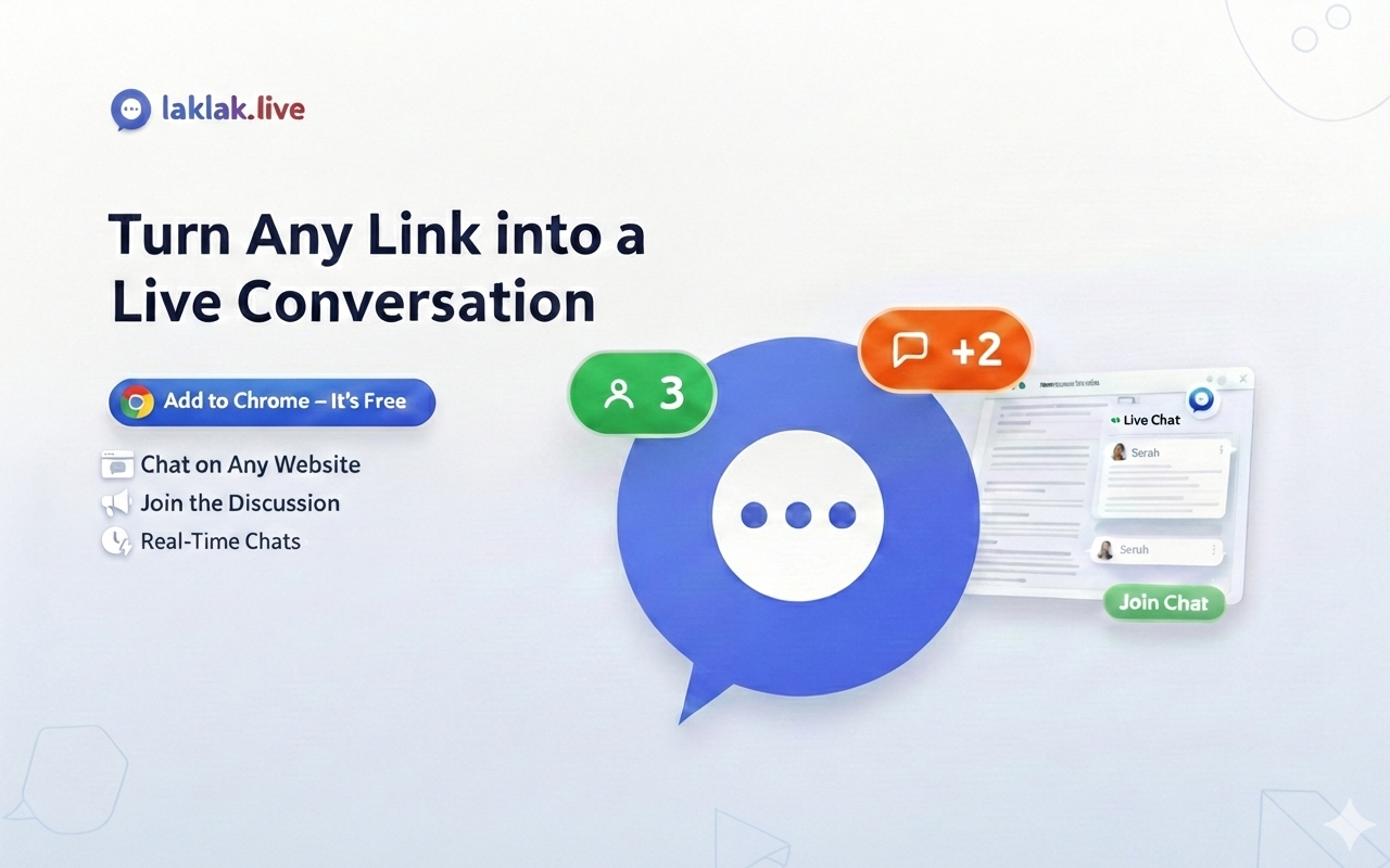 laklak · Chat on any link - Main product screenshot demonstrating key features and user interface