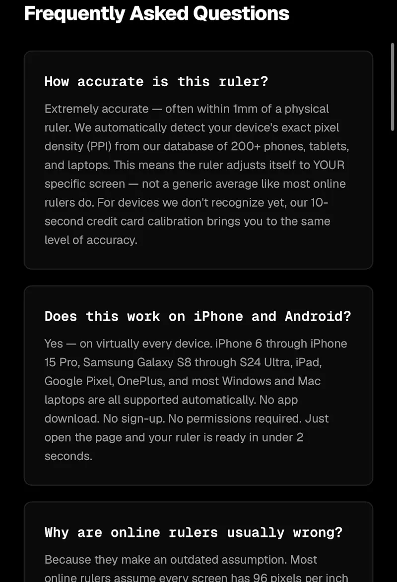 RulerInches screenshot 2