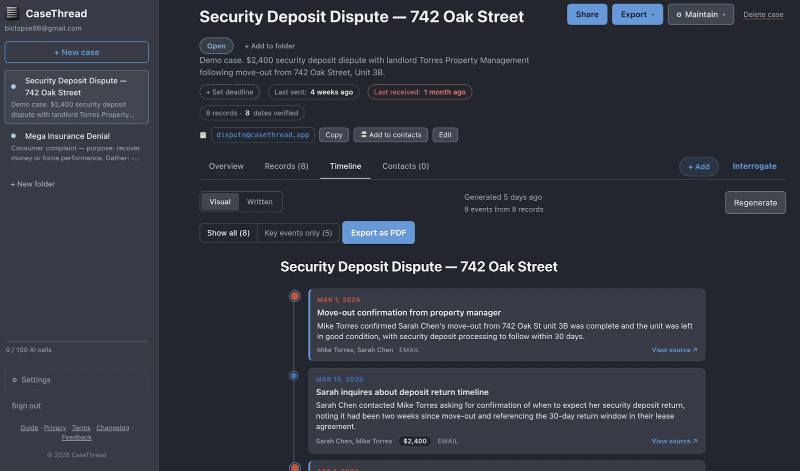 CaseThread screenshot 2