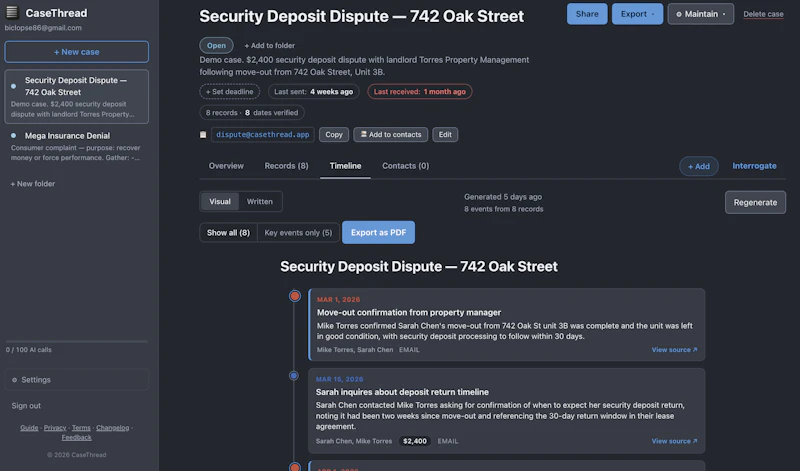 CaseThread screenshot 2
