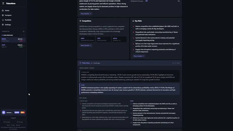 TickerNote screenshot 1 (video preview)