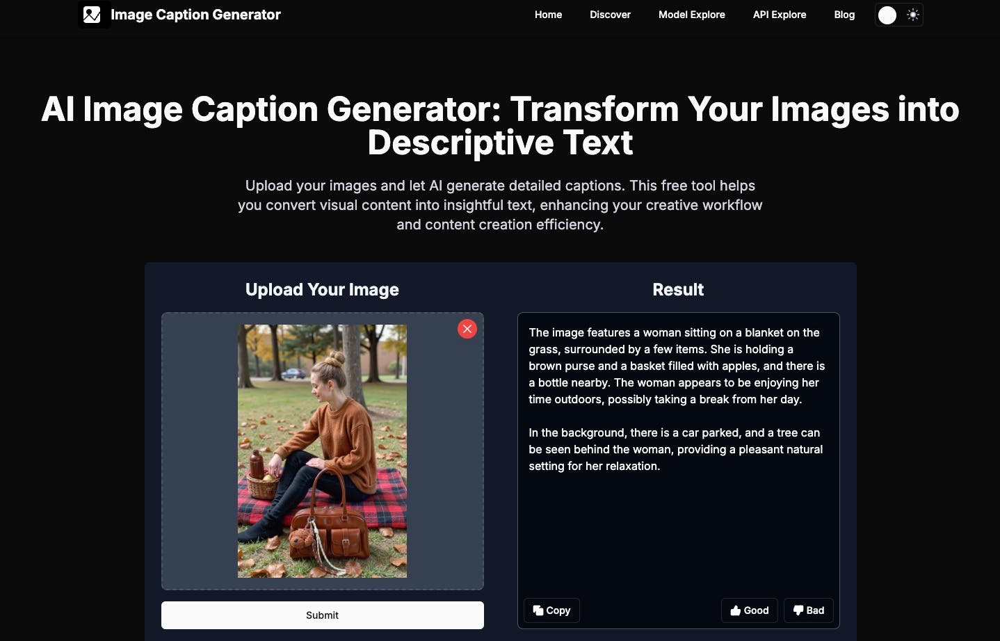 AI Image Caption Generator media 1