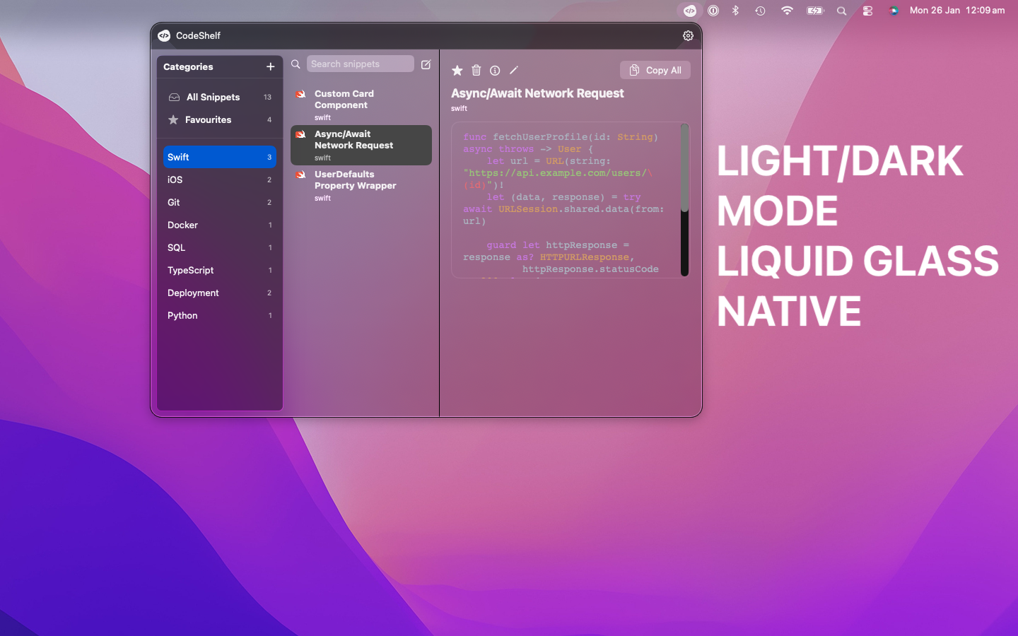 CodeShelf - Main product screenshot demonstrating key features and user interface