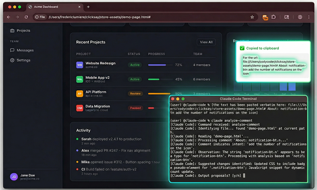 ClickSay - Screenshot 3 showing product features and functionality