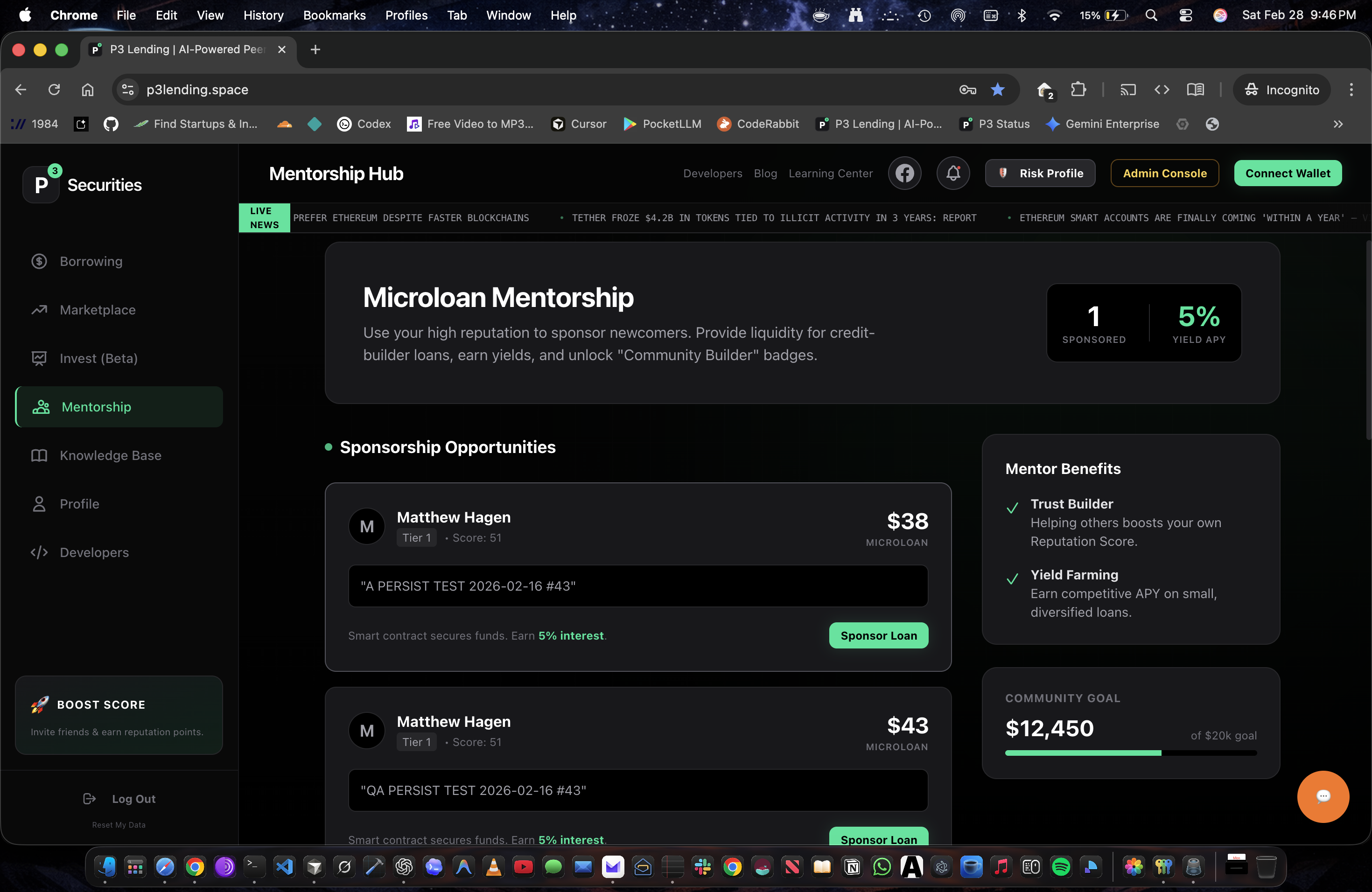 P3 Developer Dashboard - Screenshot 2 showing product features and functionality